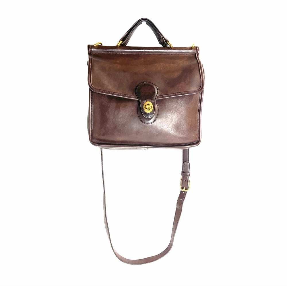 Coach Brown Leather Crossbody Satchel - Picture 4 of 9
